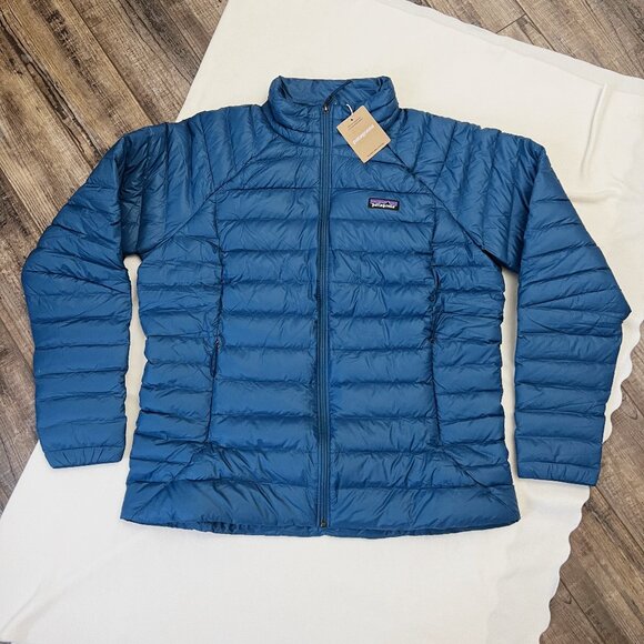 NEW $279 Patagonia Women Down Sweater 2XL Lagom Blue Full Zip Puffer Coat Jacket - Picture 1 of 12